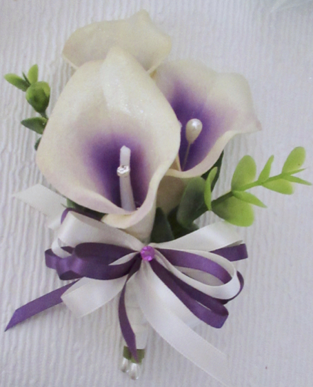 Purple Triple Picasso Calla lily Corsage